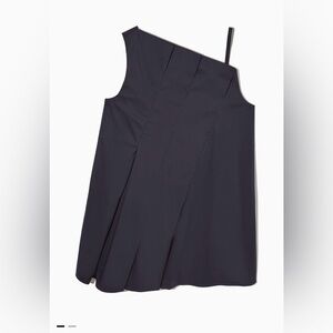 COS NWT asymmetrical pleated dark navy cocktail dress, size 12